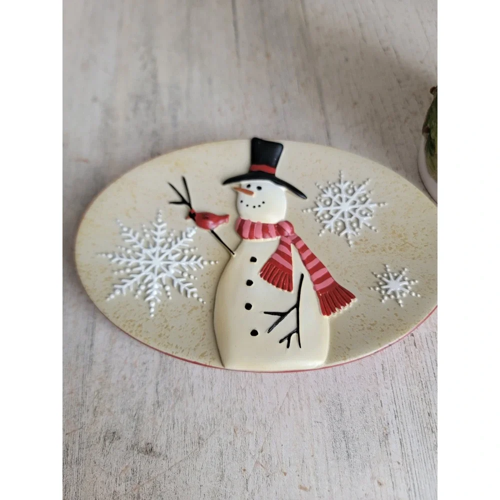 xmas bathroom‎ set snowman soap dish toothbrush cup Xmas home decor